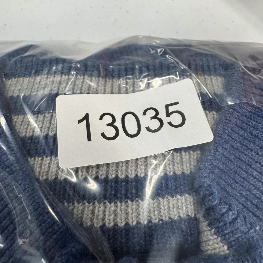 Brooks Brothers Sweater Mens Medium Blue Supima Cotton Quarter Zip Mock Neck